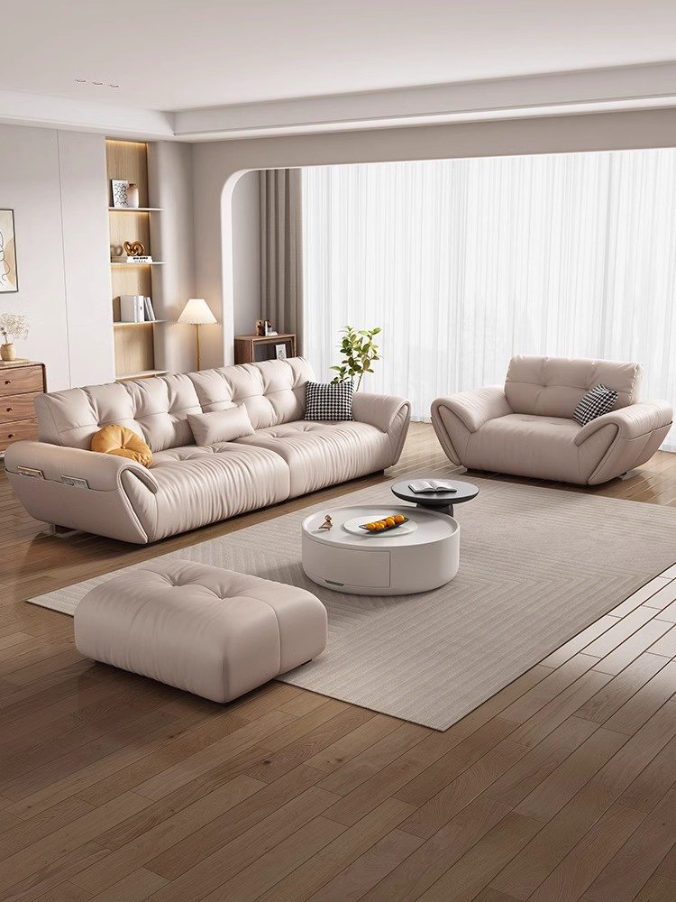 Nordic modern minimalist light luxury style in-line fabric living room sofa