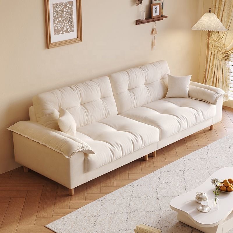 Nordic style modern flannelette sofa set furniture living room bedroom apartment office combination in-line sofa
