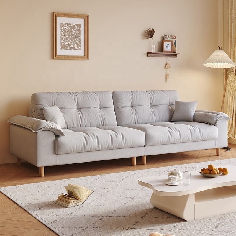 Nordic style modern flannelette sofa set furniture living room bedroom apartment office combination in-line sofa