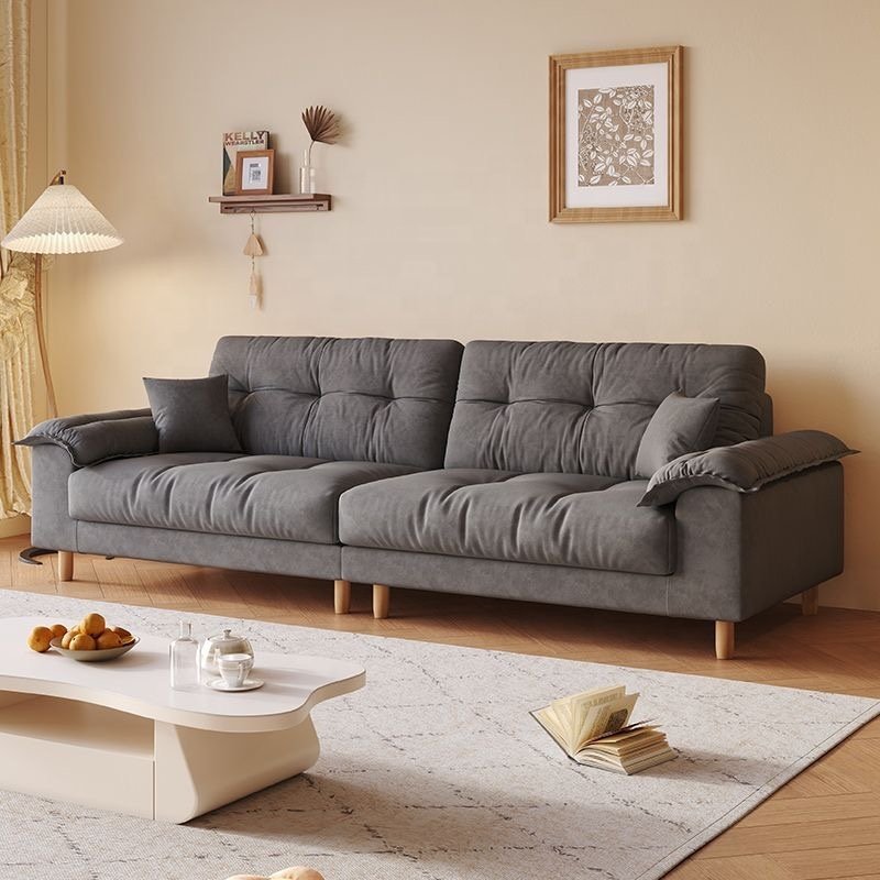 Nordic style modern flannelette sofa set furniture living room bedroom apartment office combination in-line sofa