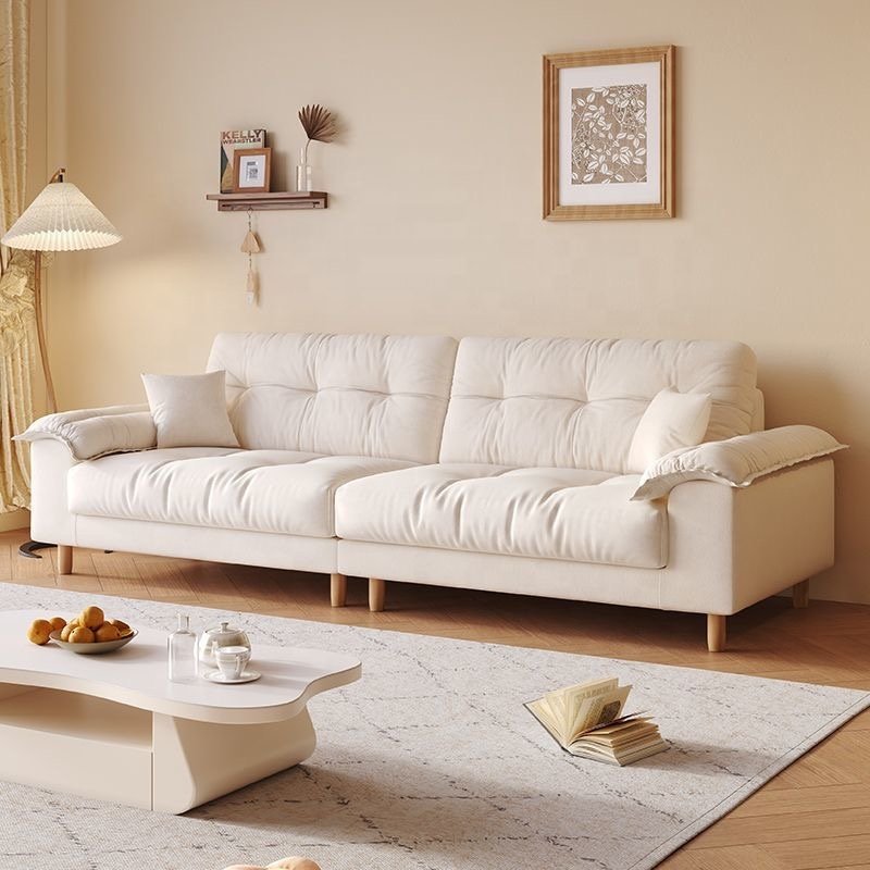 Nordic style modern flannelette sofa set furniture living room bedroom apartment office combination in-line sofa