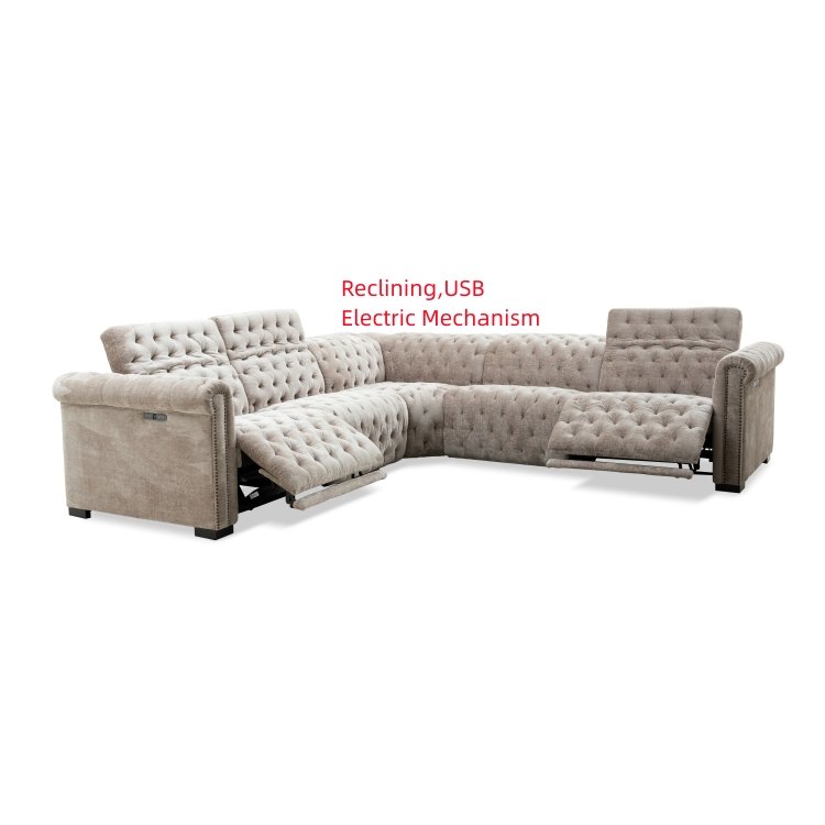 MANWAH CHEERS Home Furniture Big Size Design Adjustable Recliner Luxury Fabric Sectional L Couch Living Room Velvet Modular Sofa