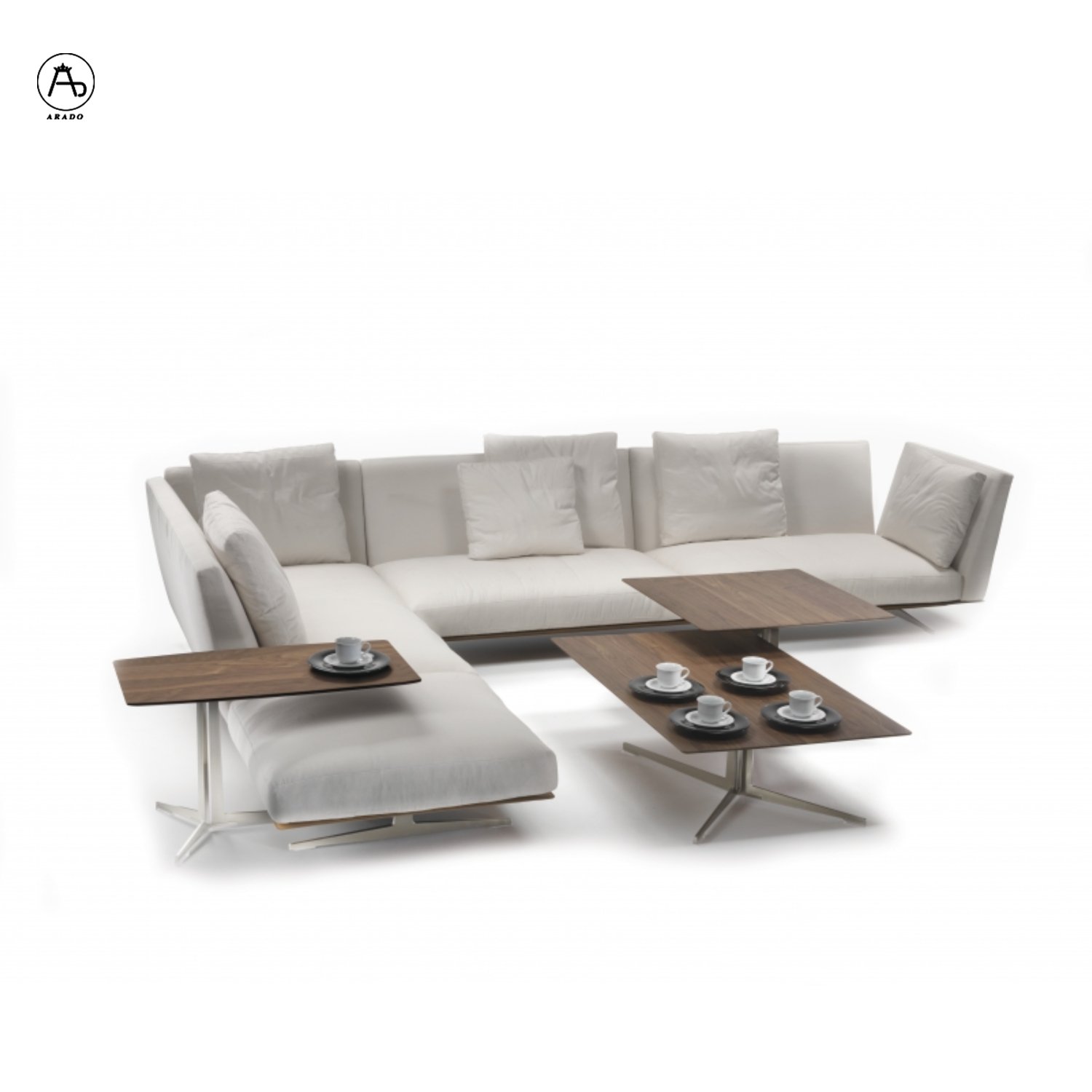 Modern italian design l shape fabric sofa set furniture white couch living room sofas