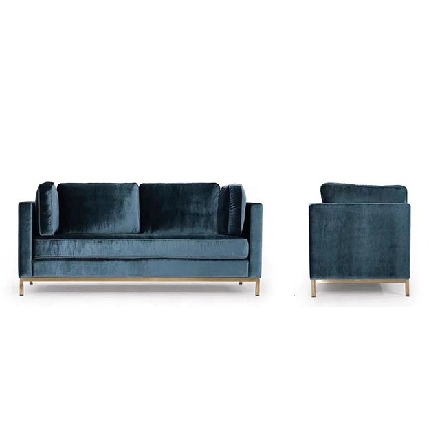 Italian light luxury style leather living room sofa set