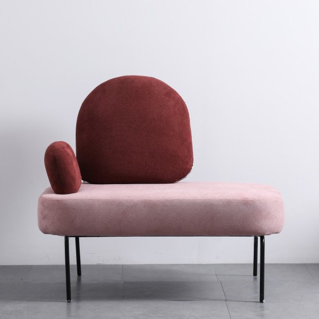 Wholesale Home Furniture Classical Small Space Two Seat Living Room Fabric Sofa with metal legs