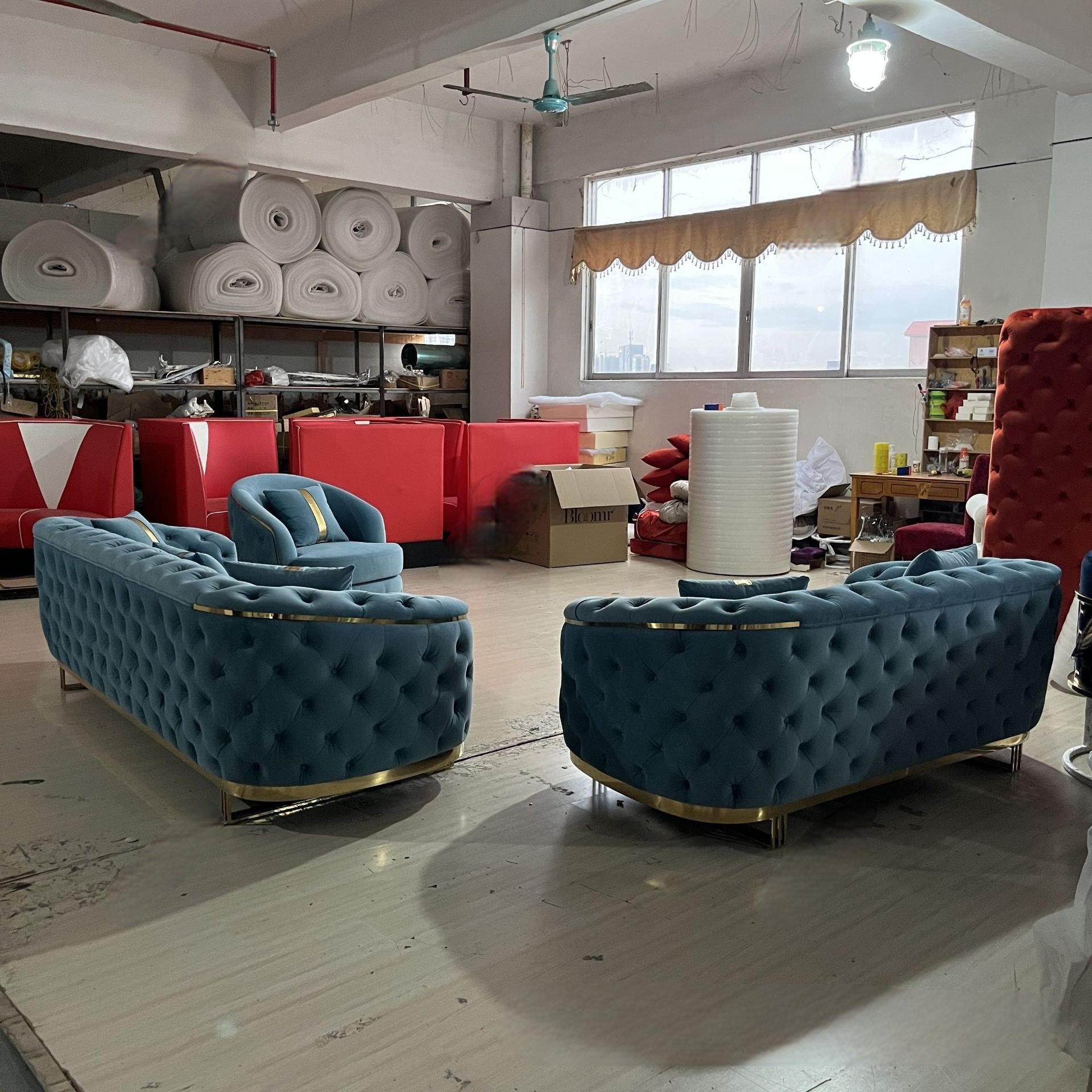 Modern luxury sofa set furniture velvet couch living room sofas one seat two seat three seat sectional fabric sofa