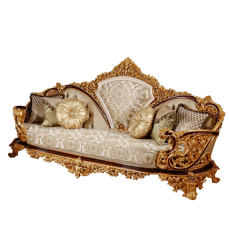 Luxury Living Room Sofa Set Classic Turkish Gold Leaf Sectional Sofa Antique Wooden Handmade Living Room Furniture
