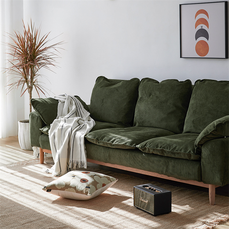 Velvet cheapest 3 seater emerald green 1 set modern household fabric set furniture apartment couch living room sofas