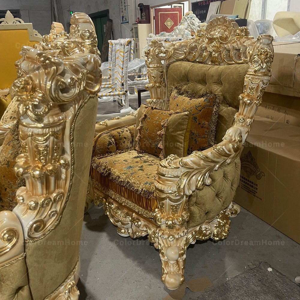 Luxury And Royal Style Sofa Set Luxurious Handcrafted Solid Wood Sofa Classic Living Room Sofas