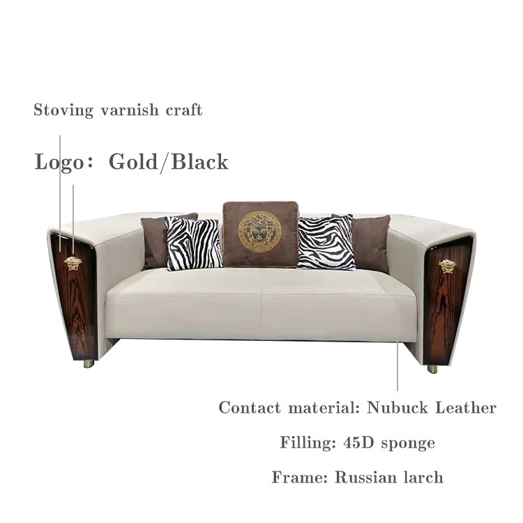 Wild Italian modern art Nubuck Leather sofa set furniture living room luxury sofa design 3 seater