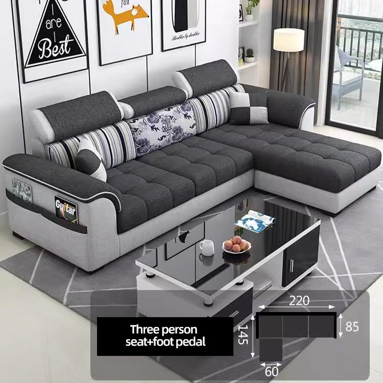 High Quality luxury Couch Sectional Living Room Fabric Sofa Set 7 Seater Sofas Modern L Shape Corner Sofa