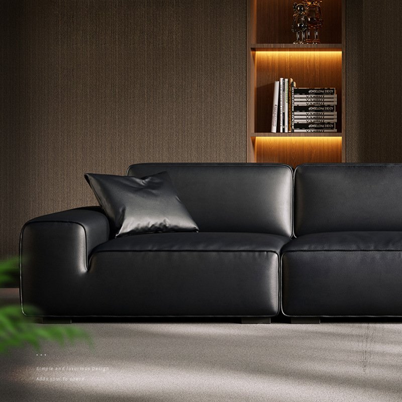 Large Modern Modular Sectional Sofa Couch Genuine Leather Convertible Extendable Villa Apartment Living Room Italian Style