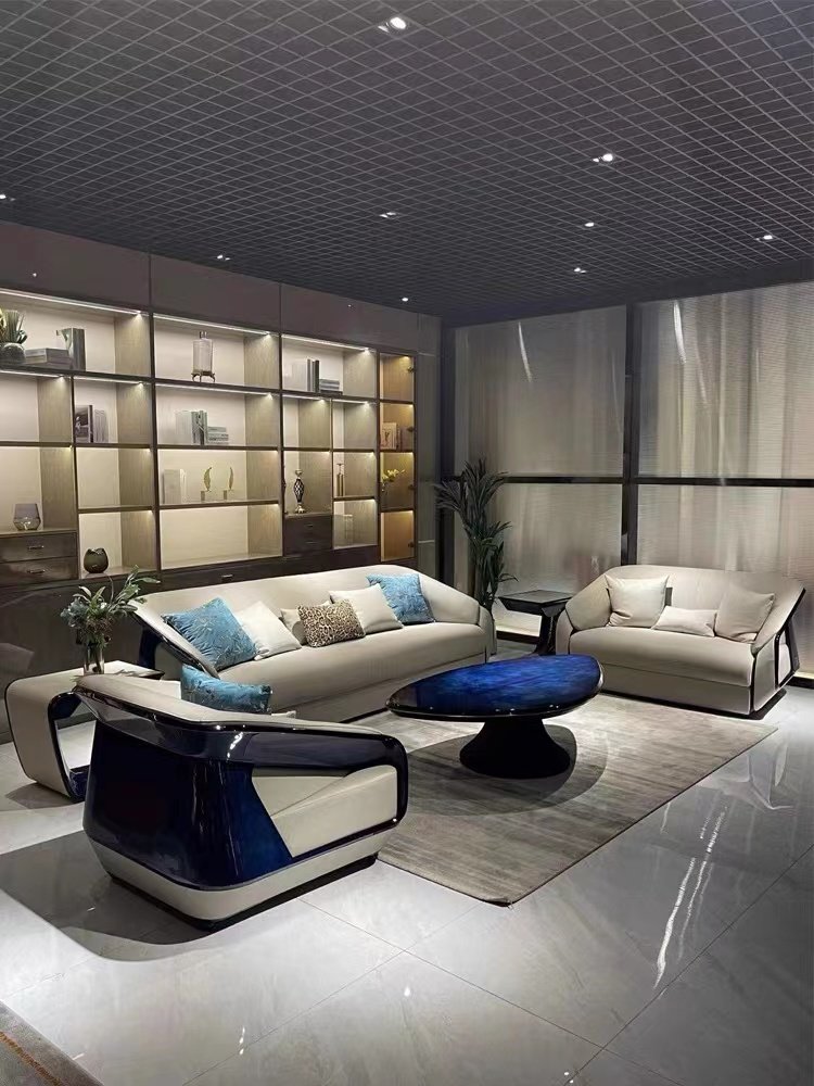 Furnistyle Luxury Lounge Modern Design Home Furniture Couches Corner Velvet Sectional Sofa Fabric Living Room Sofa Set