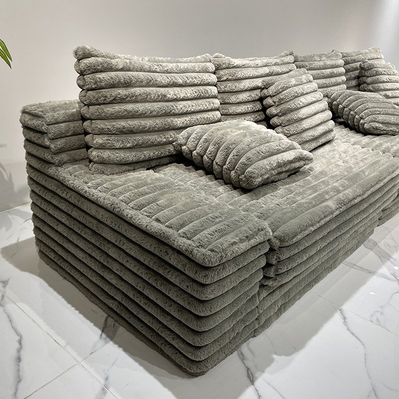 Modern simple home L-shaped living room sofa bed anti-wrinkle wick fabric compression sofa