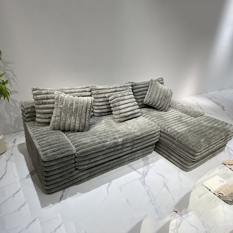 Modern simple home L-shaped living room sofa bed anti-wrinkle wick fabric compression sofa
