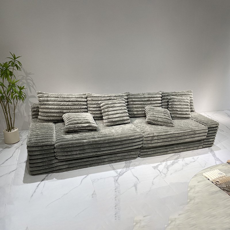 Modern simple home L-shaped living room sofa bed anti-wrinkle wick fabric compression sofa