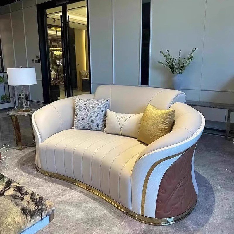 Italian Style Dubai Luxury Sofa Living Room Furniture Curved Dresser Home Sofa Set
