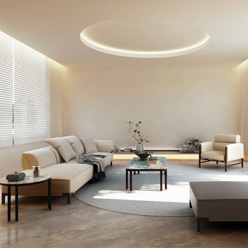 Wholehouse design modern living room sofa set furniture modular leather l-shaped sofa