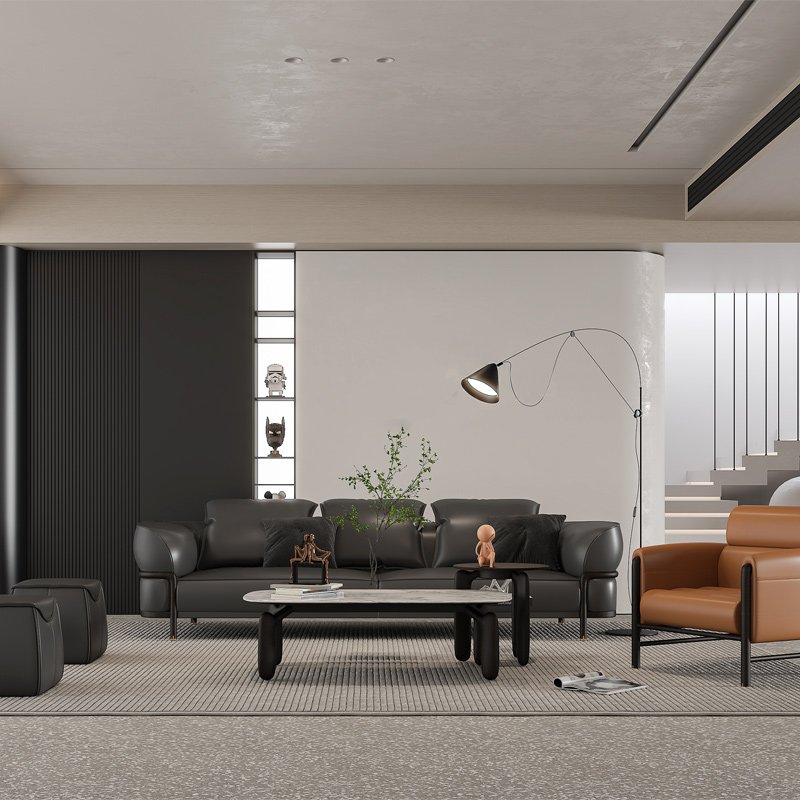 Wholehouse design modern living room sofa set furniture modular leather l-shaped sofa