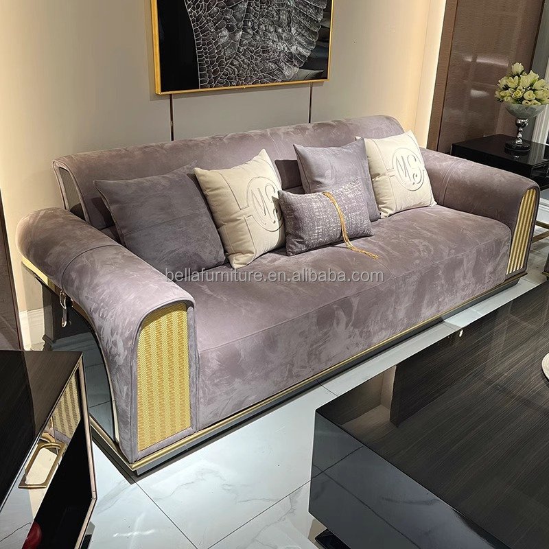 Modern minimalist light luxury style designer furniture luxury fashion selling set leather sofa living room sofa