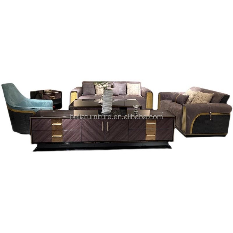 Modern minimalist light luxury style designer furniture luxury fashion selling set leather sofa living room sofa