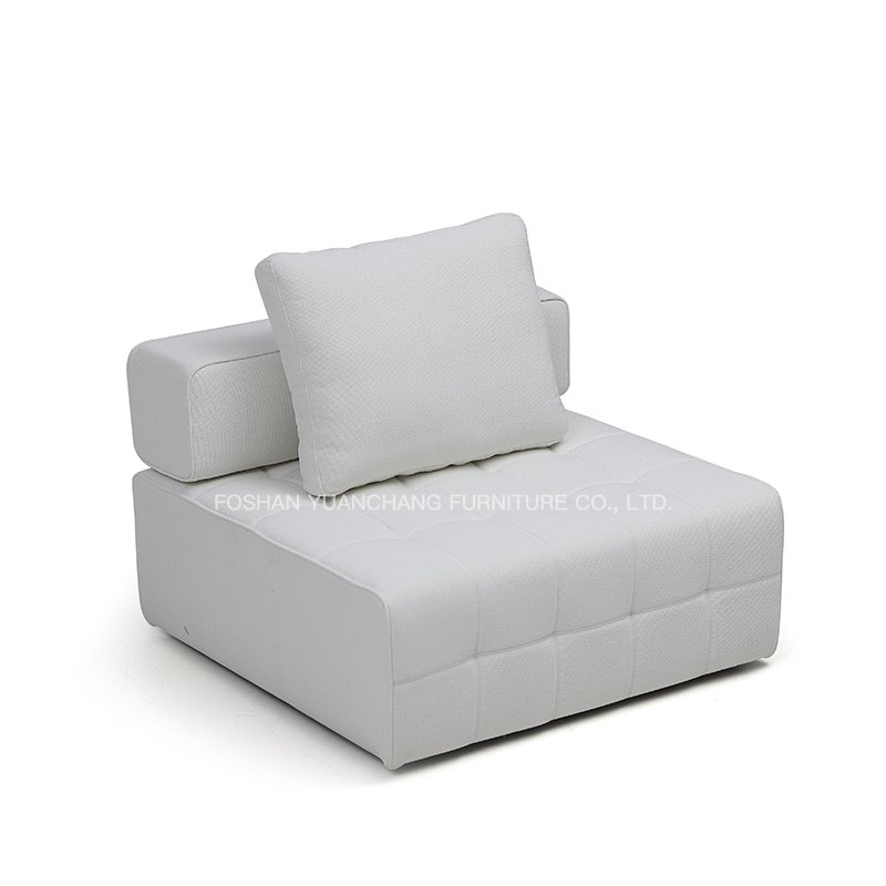 Yuanchang designs home furniture living room sofa sets luxury removable lazy single sofa with throw pillow