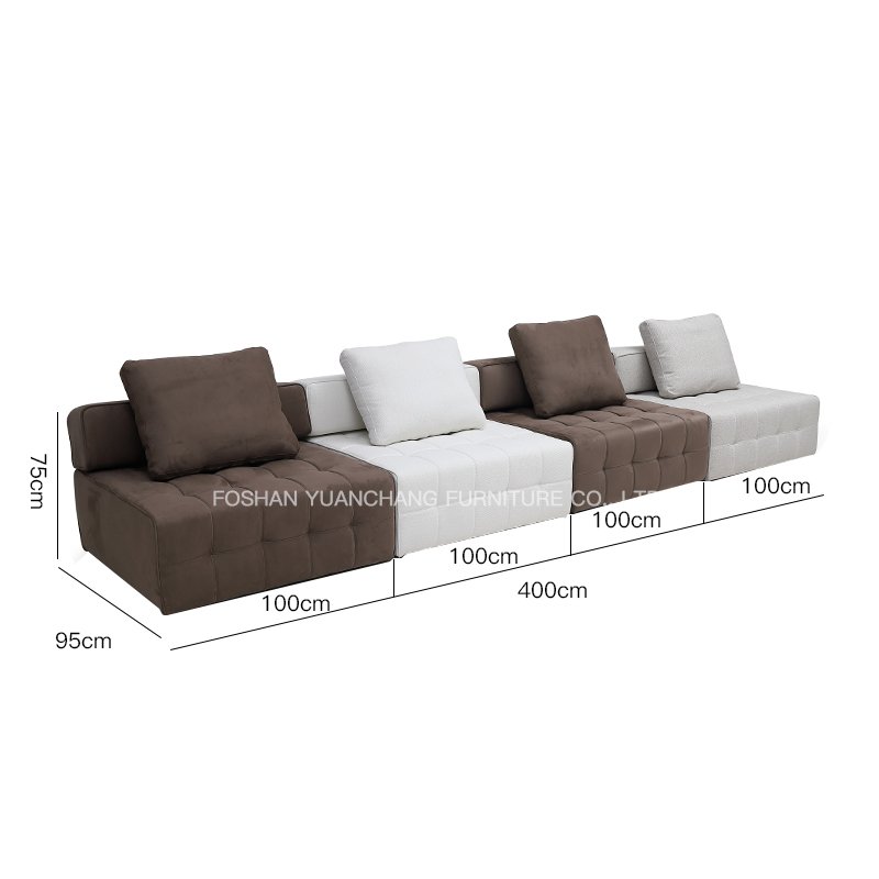 Yuanchang designs home furniture living room sofa sets luxury removable lazy single sofa with throw pillow