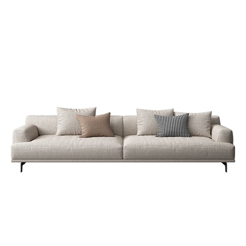 Collodion and linen sofa straight row small apartment modern simple Italian minimalist down living room fabric sofa