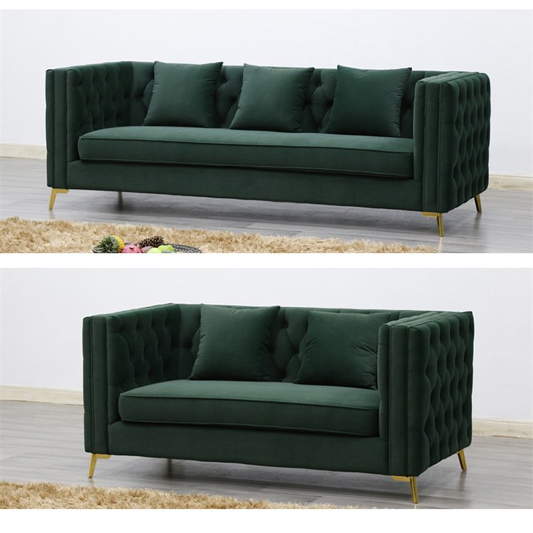 Chesterfield Velvet Teal Couch 3 2 1 Seater Mid Tufted Living Room Fabric Sofa Furniture BT729