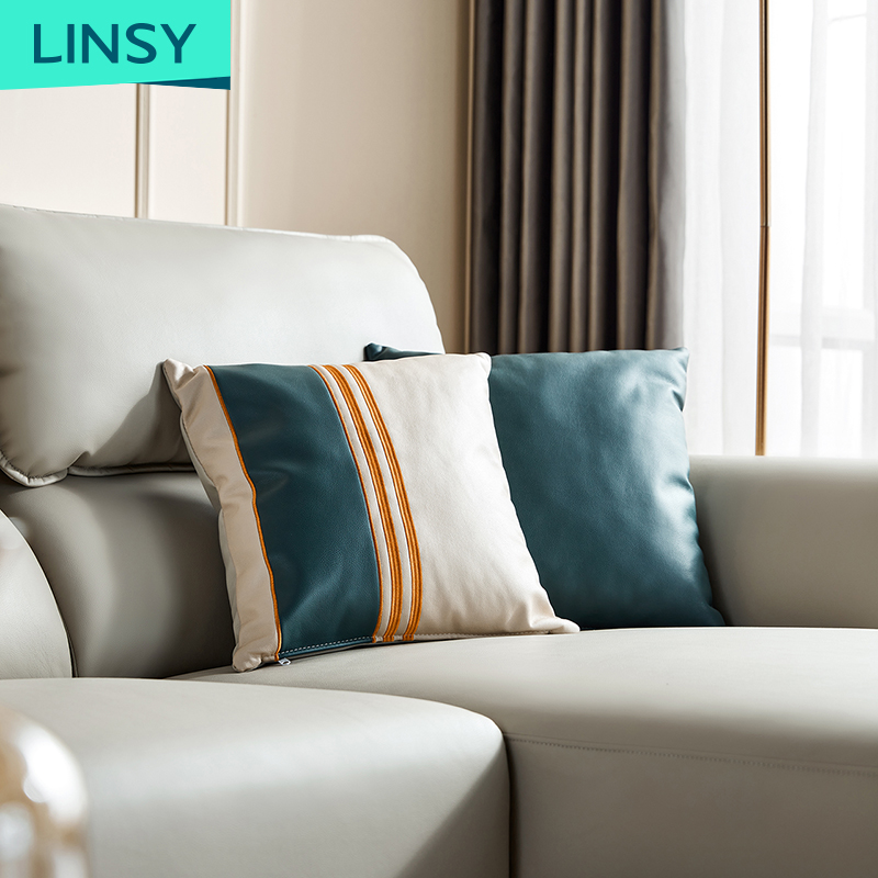 Linsy Luxury Popular Hot Sale Beauty Leather Sofa Modern Designs For Home Guangzhou Furniture Leather Living Room Sofas S218