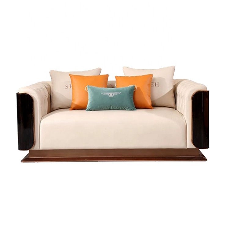 100% blue real leather Luxury royal furniture manufacturers designs home office lounges living room sofa golden