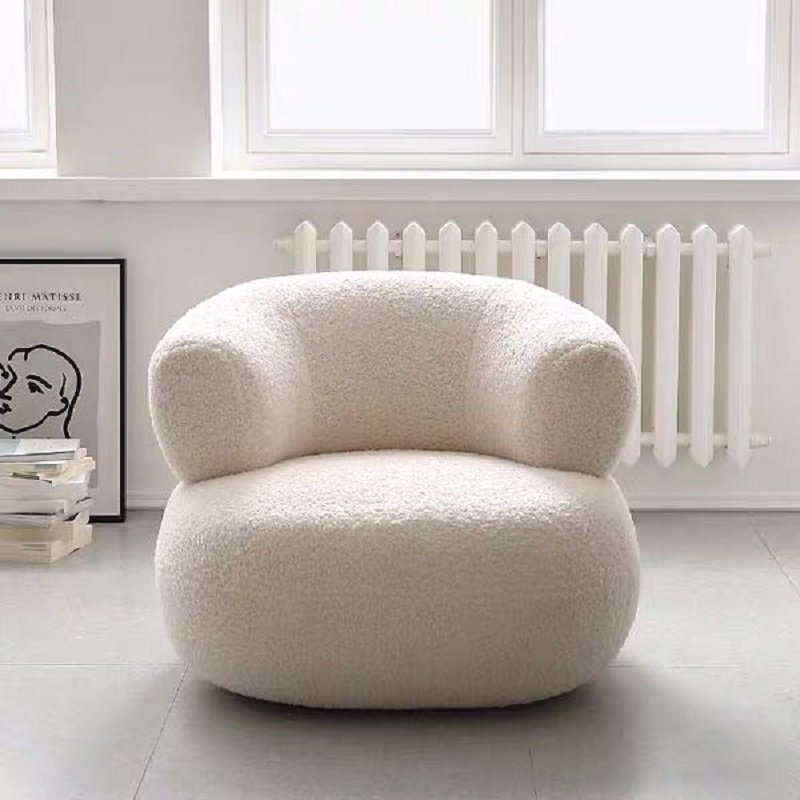Modern net red leisure living room bedroom lamb velvet single lazy sofa