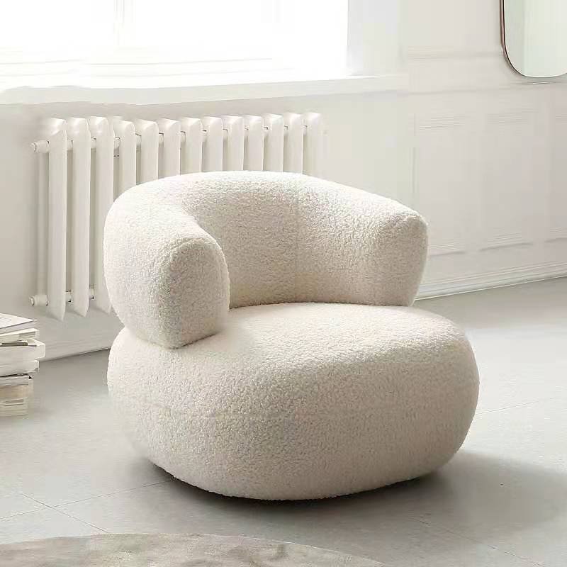 Modern net red leisure living room bedroom lamb velvet single lazy sofa