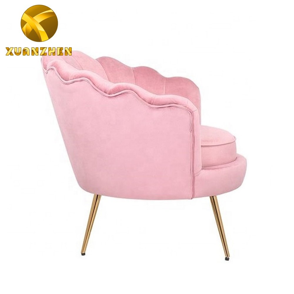 Sofa set furniture living room sofas pink velvet modern metal legs cheap living room sofas for sale