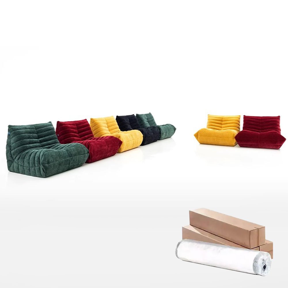 Moderno Modular Sofa Set with Fabric Velvet Beanbag Chair Wood for Dining Vacuum Compression Packed Small Spaces Corner Feature