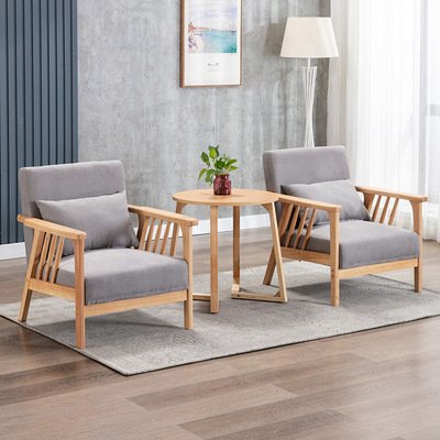 Hot sale solid wood armchair living room sofa chair leisure restaurant cafe chair and table set