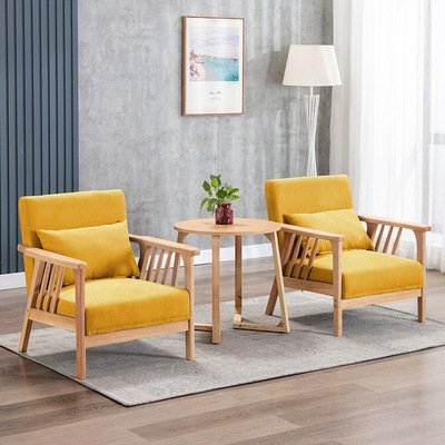 Hot sale solid wood armchair living room sofa chair leisure restaurant cafe chair and table set