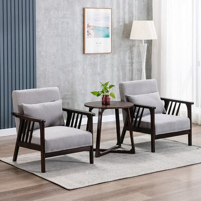 Hot sale solid wood armchair living room sofa chair leisure restaurant cafe chair and table set