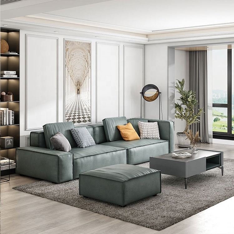Modern Fiber Leather Living Room Sofas sets Customized Living Room Furniture Sofa
