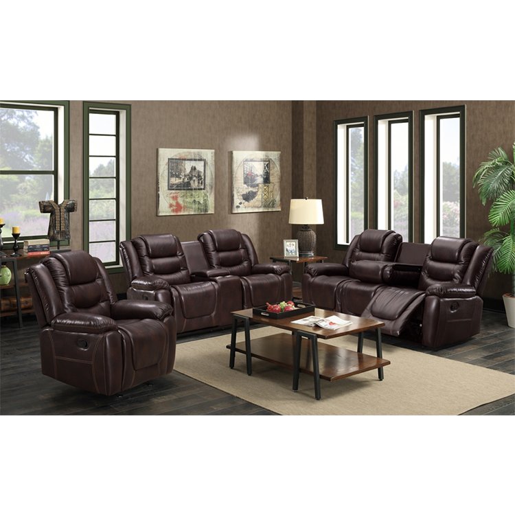 China Hot Sale 7 Seater Set L Shaped Power Sofa Leather Recliner for Living Room Hotel