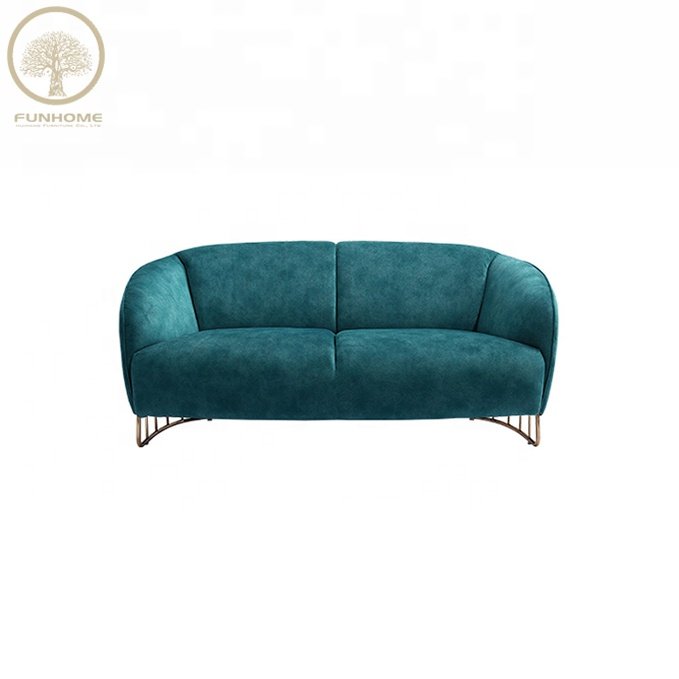Best Seller Modern Luxury Villa Fabric 2 Seater Living Room Sofa With Metal Feet Home Furniture Sofa Set