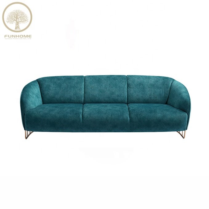 Best Seller Modern Luxury Villa Fabric 2 Seater Living Room Sofa With Metal Feet Home Furniture Sofa Set