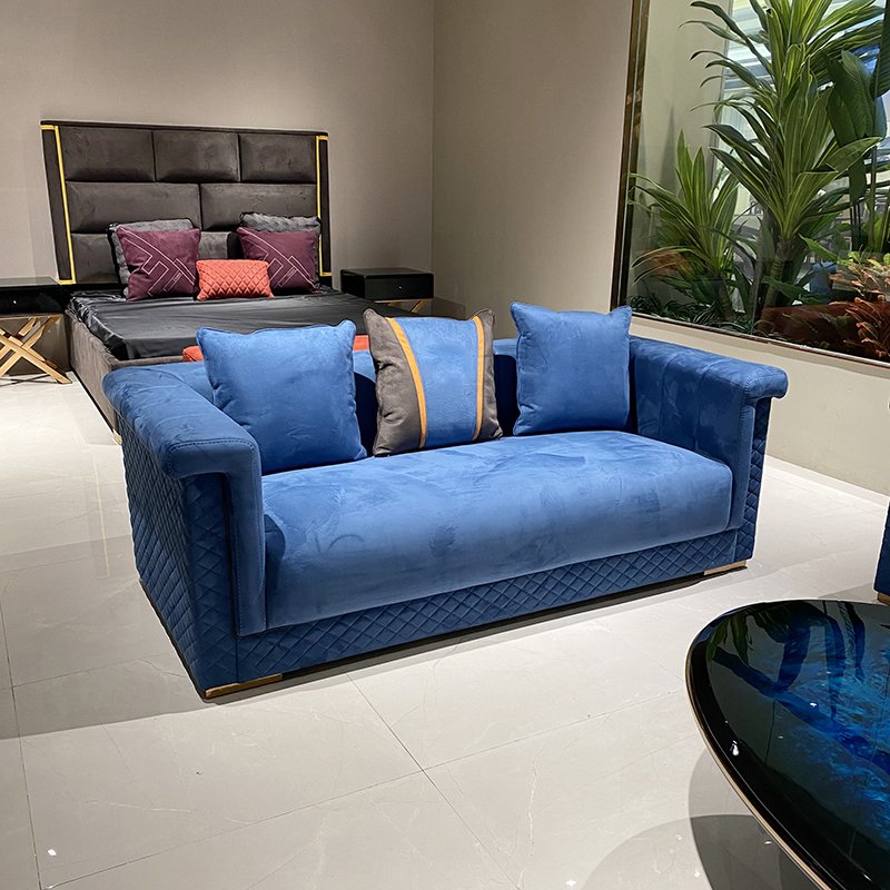 MO LAN Light luxury postmodern villa 123 people combination living room Italian leather art solid wood sofa