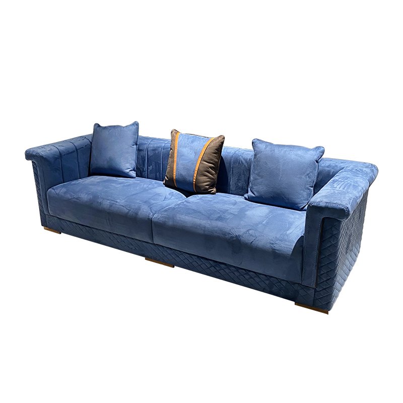 MO LAN Light luxury postmodern villa 123 people combination living room Italian leather art solid wood sofa