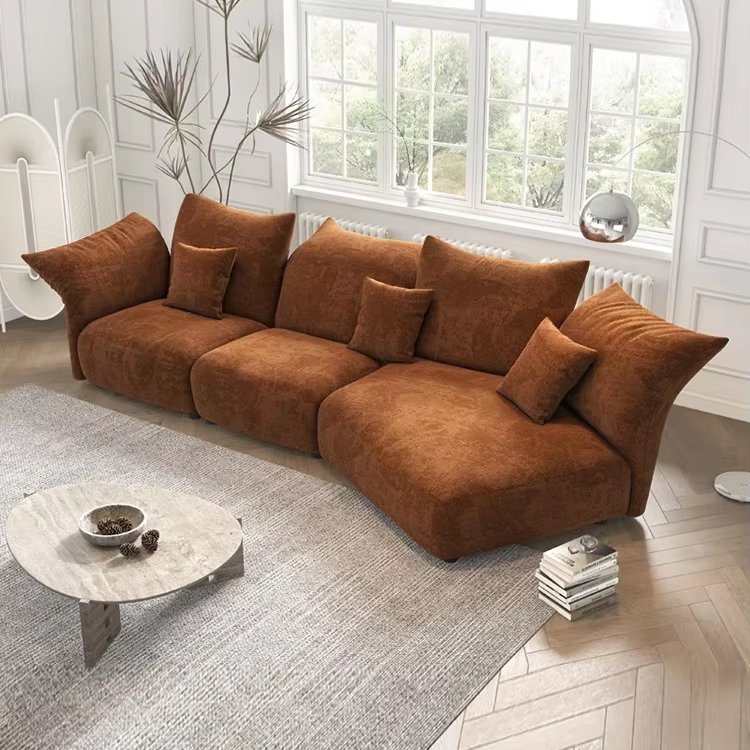 Petal Italian Minimalist Creative Fabric Size Villa Chenille Fabric Shaped Sofa