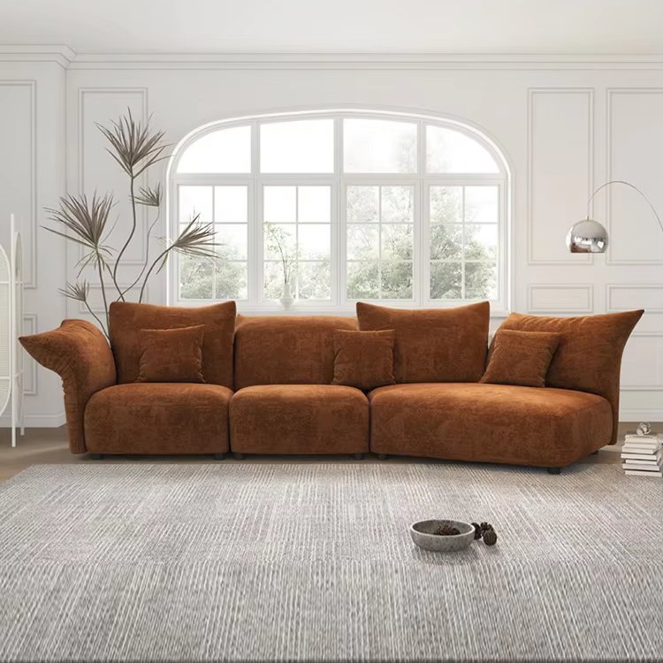 Petal Italian Minimalist Creative Fabric Size Villa Chenille Fabric Shaped Sofa