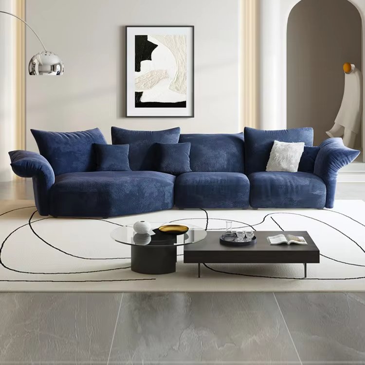 Petal Italian Minimalist Creative Fabric Size Villa Chenille Fabric Shaped Sofa
