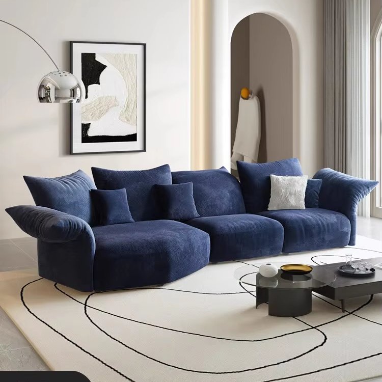 Petal Italian Minimalist Creative Fabric Size Villa Chenille Fabric Shaped Sofa