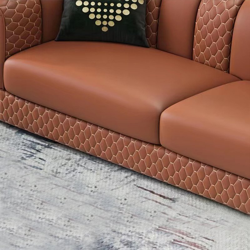 Italy New Design Modern Steel Furniture Sofa Luxury Living Room Leather Sofa Set