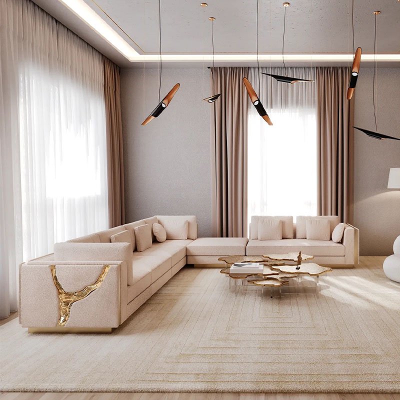 Furnistyle Premium Quality Made Luxury Living Room Sofas For Home Luxury Italian Sectional Sofa Set Furniture Living Room Sofa
